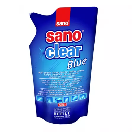 Detergent geamuri rezerva 750ml Sano, [],papetarie.ro