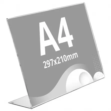 Display plastic pentru prezentare forma L, A4, transparent, landscape, [],papetarie.ro
