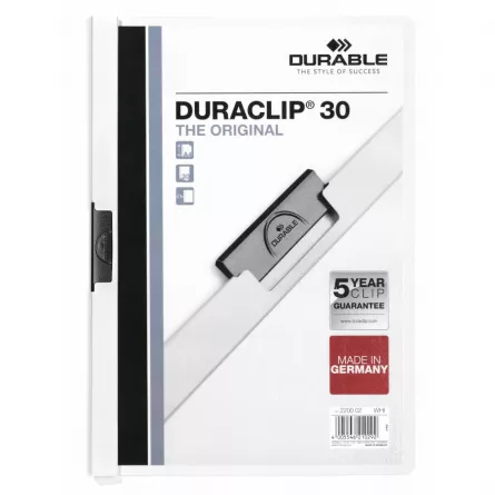 Dosar plastic cu clema cap. 30 foi A4 Durable Duraclip Original, [],papetarie.ro