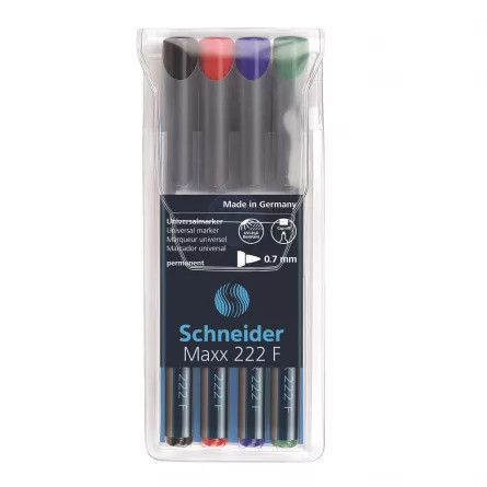 Set 4 x marker permanent OHP Schneider Maxx 222 F 0.7mm, [],papetarie.ro