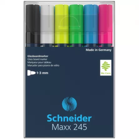 Marker pentru sticla Schneider Maxx 245 6 buc/set, [],papetarie.ro