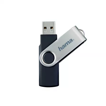 Memorie USB Hama Rotate 16GB, USB 2.0, Negru/Argintiu, [],papetarie.ro