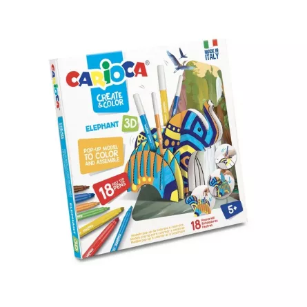 Set creativ Create & Color Carioca Elefant 3D, [],papetarie.ro