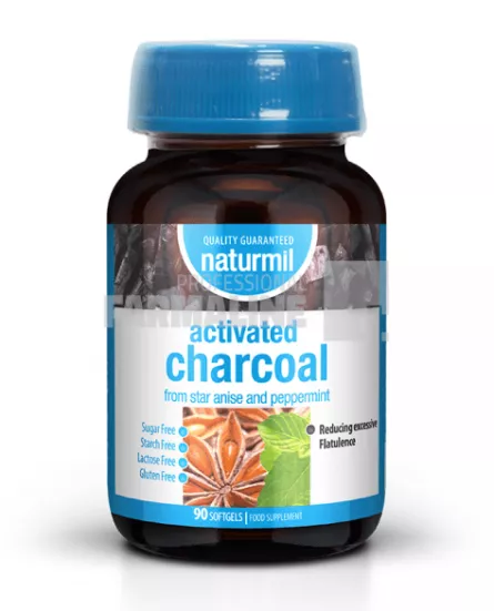 Naturmil Activated Charcoal 90 capsule gelatinoase moi