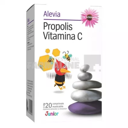 Alevia Junior Propolis Vitamina C cu Echinacea 20 comprimate masticabile
