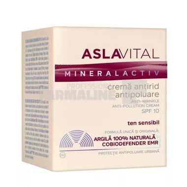 Aslavital Mineralactiv CremÄƒ antirid antipoluare SPF10 50 ml