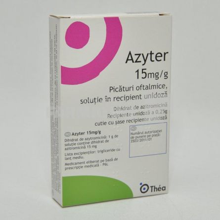 AZYTER 15 mg/g x 6 PIC. OFT.,SOL. IN RECIPIENT UN 15mg/g LABORATOIRES THEA