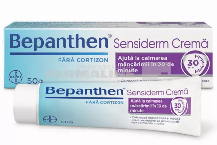 Bepanthen Sensiderm Crema 50 gr - calmeaza mancarimea si roseata pielii provocate de iritatii