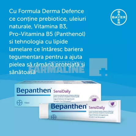 Bepanthen Sensidaily 150 ml â€“ protective si ingrijire zilnica pentru pielea sensibila
