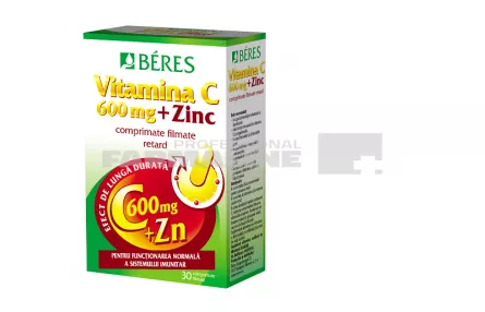 Beres Vitamina C 600 mg + Zinc 30 comprimate