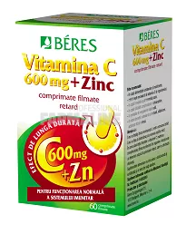 Beres Vitamina C 600 mg + Zinc 60 comprimate
