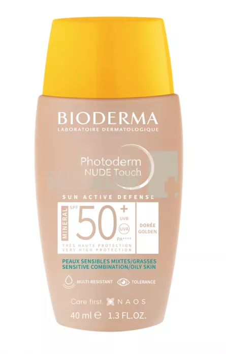 Bioderma Photoderm Nude Touch Mineral Fluid SPF50 Doree/Golden 40 ml