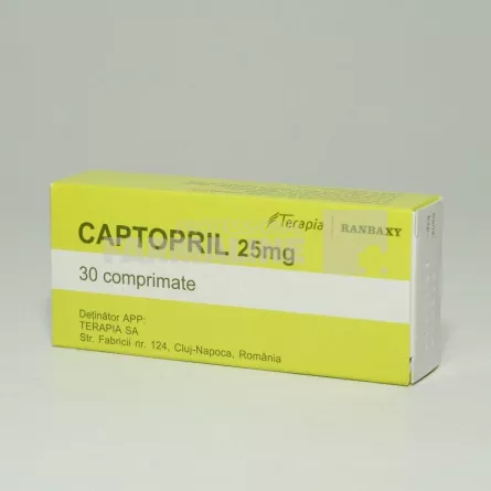 CAPTOPRIL 25 mg x 30 COMPR. 25mg TERAPIA SA