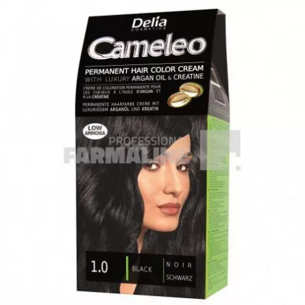 Delia Cameleo Vopsea de par 1.0 Black75 g