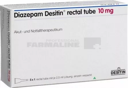 DIAZEPAM DESITIN R SOLUTIE RECTALA 10 mg x 5 SOL. RECTALA 10mg/2,5ml DESITIN
