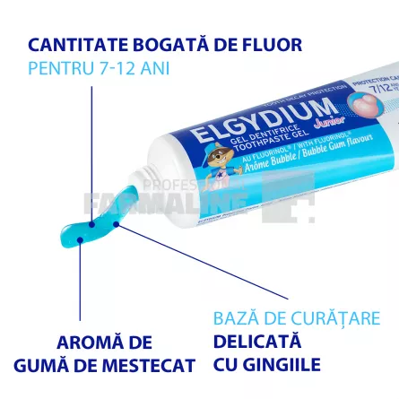 Elgydium Junior Bubble Pasta de dinti 7-12 ani 50 ml