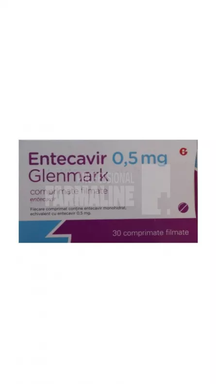 ENTECAVIR GLENMARK 0,5 mg X 30 COMPR. FILM. 0,5mg GLENMARK PHARM. S.R.                                                                                                    