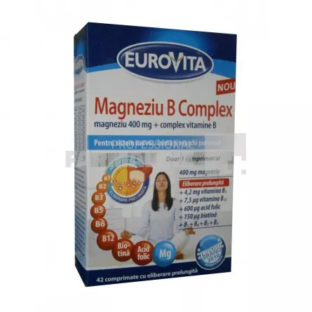 Eurovita Magneziu B Complex 42 comprimate cu eliberare prelungita