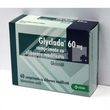 GLYCLADA 60 mg x 60 COMPR. CU ELIB. MODIF. 60mg KRKA, D.D., NOVO MES
