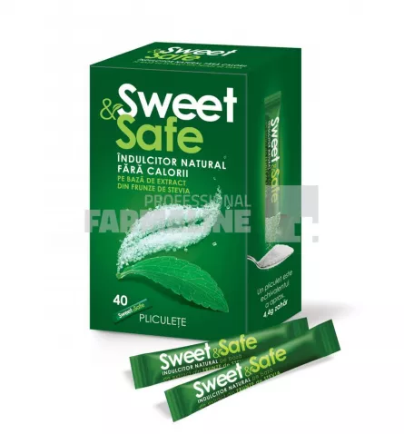 Sweet &amp; Safe Indulcitor natural din stevie 40 bucati