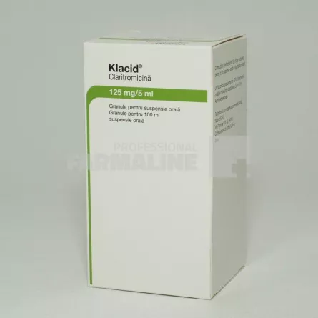 KLACID 125 mg/5 ml X 1 - 100ML GRAN. PT. SUSP. ORALA 125mg/5ml BGP PRODUCTS S.R.L. - ABBOTT