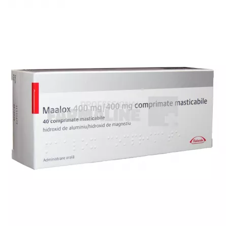 Maalox 400mg/400mg 40 comprimate masticabile