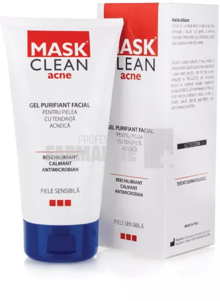Mask Clean Acne Gel purifiant facial piele sensibila cu acneica 150 ml