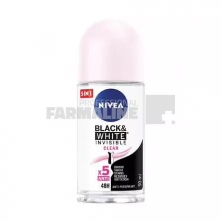 Nivea 82240 Invisible for Black&amp;White Clear Deodorant roll-on 50 ml