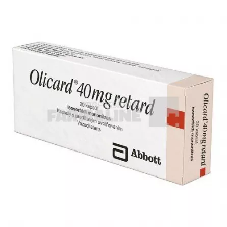 OLICARD 40 mg RETARD X 20 CAPS. ELIB. PREL. 40mg MYLAN HEALTHCARE GMB - ABBOTT