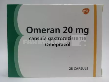 OMERAN 20 mg X 28 CAPS. GASTROREZ. 20mg GLAXOSMITHKLINE (GSK