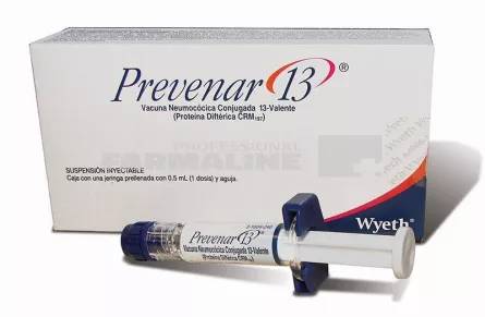 Prevenar 13, vaccin pneumococic zaharidic conjugat 13 valent suspensie injectabila in seringa preumpluta