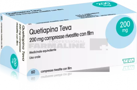 QUETIAPINA TEVA 200 mg X 60 COMPR. ELIB. PREL. 200mg TEVA PHARMACEUTICALS