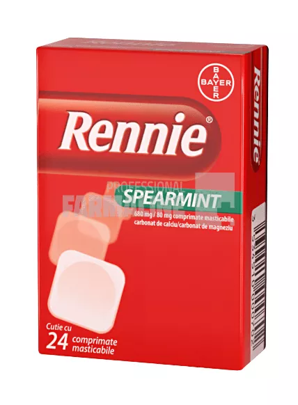 Rennie Spearmint 680 mg/80 mg comprimate masticabile