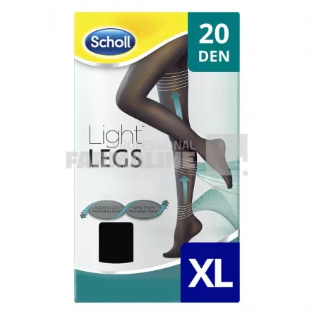 Scholl Light Legs Ciorapi compresivi 20 DEN negru "XL"