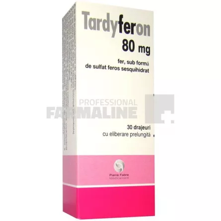 TARDYFERON 80 mg x 30 DRAJ. ELIB. PREL. 80mg LAB. PIERRE FABRE