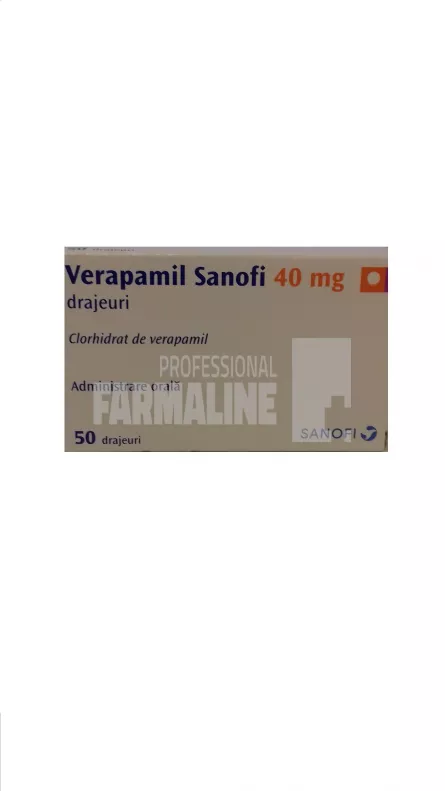 VERAPAMIL 40 mg X 50 DRAJ. 40mg SANOFI ROMANIA S.R.L