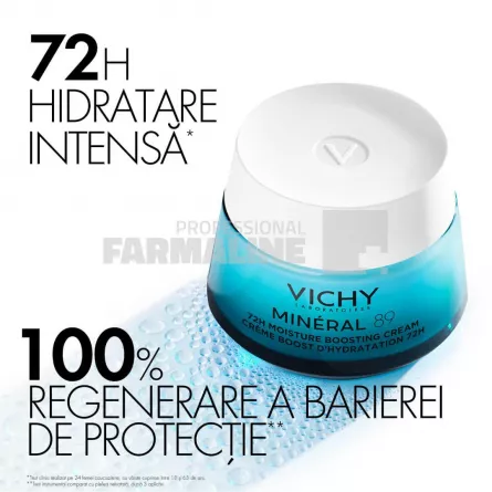 Vichy Mineral 89 Crema intens hidratanta 72h Acid Hyaluronic pur + Minerale pentru toate tipurile de ten 50 ml
