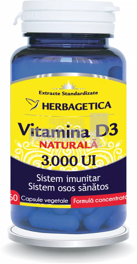 Vitamina D3 Naturala 3000 UI 60 capsule