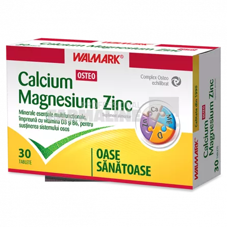 Calciu - Magneziu - Zinc osteo 30 tablete