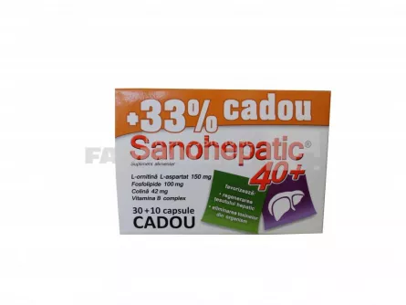 Sanohepatic 40+ 30 capsule + 10 capsule Cadou