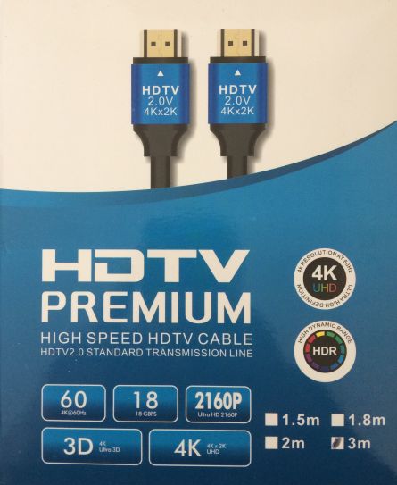 Cablu HDMI digital la HDMI digital mufe aurite 4K 3 ml. New TED600281