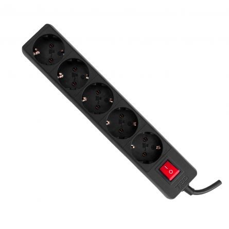 Prelungitor 5 metri cu 5 Schuko, Cablu 3x 1.5mm, Culoare Negru, Putere 3680W 16A, TED Electric TED000842