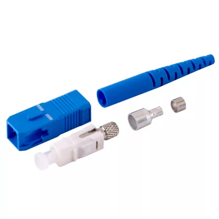 Conector SC/UPC Single Mode pentru cablu cu diametru de 3mm Albastru Mills, [],pro-networking.ro