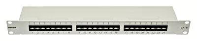 Patch panel 24 porturi Cat6 RJ45 neecranat gri, Schrack, [],pro-networking.ro