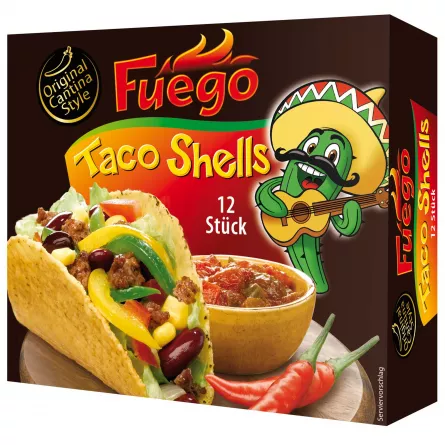 Taco Shells (Foi de taco) Fuego,12 bucati, 150g