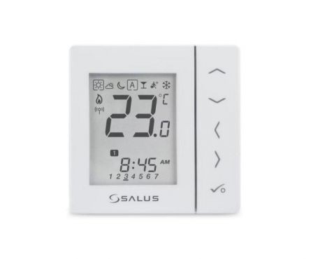 Termostat programabil, Salus, VS10WRF, wireless, alb, montaj in doza