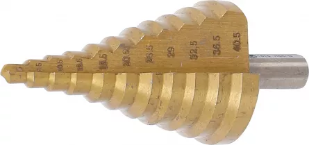 BGS 1615 Freza de gaurit si majorat in trepte pentru metal 6-40.5mm, codita de antrenare 10mm, [],sculebgs.ro