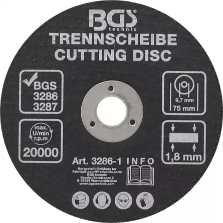 BGS 3286-1 Disc de taiat pentru polizor pneumatic, diametru exterior 75 mm, [],sculebgs.ro