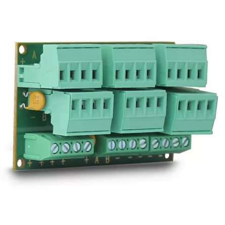 BUS Switch dispozitiv cu 6 reglete detasabile pentru 6 BUS-uri distincte iar pentru alimentare 4 reglete "+" si 4 reglete pentru "-" . Dimensiuni: 75x45x16 mm (lxhxp), [],https:b2b.sielinvest.ro