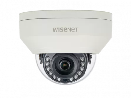 Camera video dome antivandal Wisenet HD+, 4MP, 2560 x 1440@ 30fps, 0.26 Lux@F1.8 (Color), 0 Lux (B/W: IR LED on), lentila fixa 2.8mm, [],https:b2b.sielinvest.ro